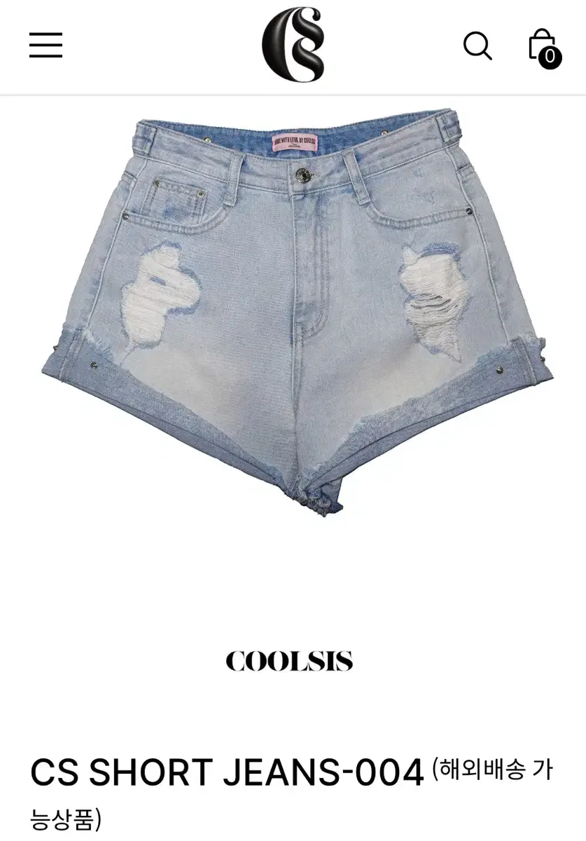 쿨시스 청반바지 연청 M CS SHORT JEANS-004